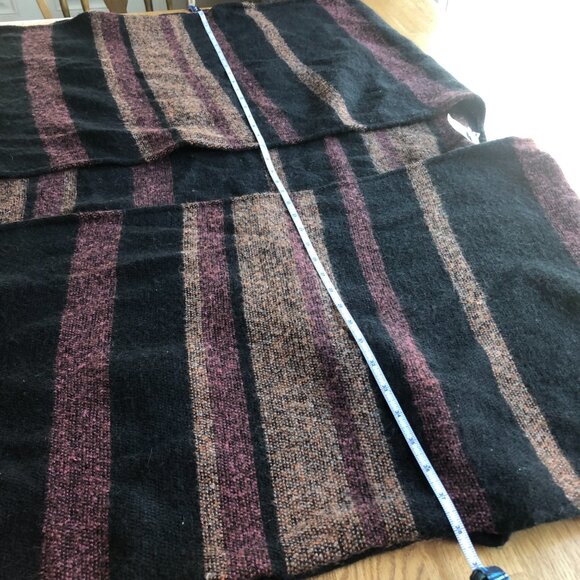 American Eagle Dark Knit Poncho Shawl Boho Western Fringe One Size - Picture 9 of 10